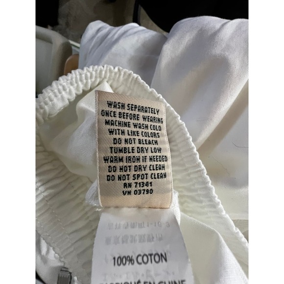 L.L. Bean White Cotton Crop Pants Drawstring Elastic Waist 24W NWT - Picture 9 of 11